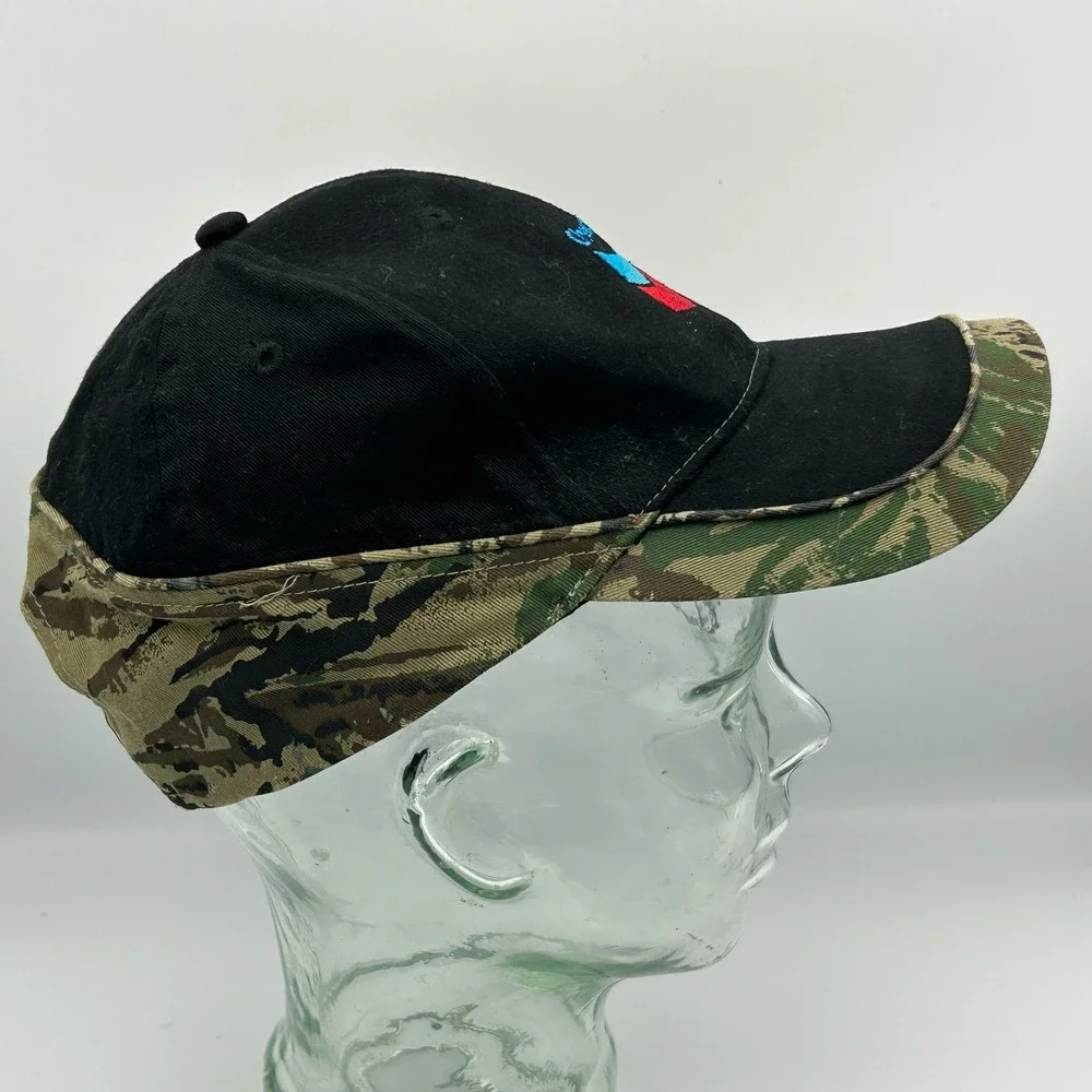 Chevron‎ Strapback Hat Dad Cap Black Camo Embroidered Logo Red Blue Otto Gas